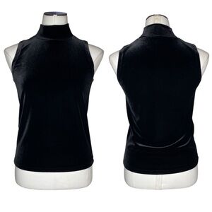 J. Crew Black Velvet Mock Neck Tank Top